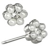 Simple Faux Pearl Flower Crystal Center Stud Earrings