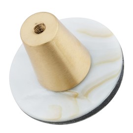 KYEYGWO Pack of 4 Abalone Shell Furniture Knobs, White Shell Gemstone Drawer Knobs, Brass Cabinet Knobs for Home Decor, Pull Handle, Stone Cupboard Knobs, Dressers Round Knobs