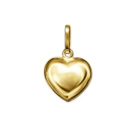 CLEVER SCHMUCK Golden very small mini heart pendant, 6 mm, simple and curved on both sides, plastic, shiny, polished, 333 gold, 8 carat in jewellery case, Glossy, No Gemstone