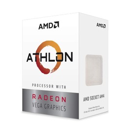 AMD YD3000C6FHBOX Procesador Athlon 3000G, 3.5GHz 4Mb Cache 2-Core/4-Thread Socket AM4 Gráficos Radeon Vega 3, Mediano, Blanco