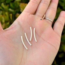 5pcs Adabele Real 1/20 14K Gold Filled Curved Noodle Tube Beads 20mm (Hole 1.5mm) Long Spacer Non Tarnish for DIY Craft Jewelry Making JK2-F1