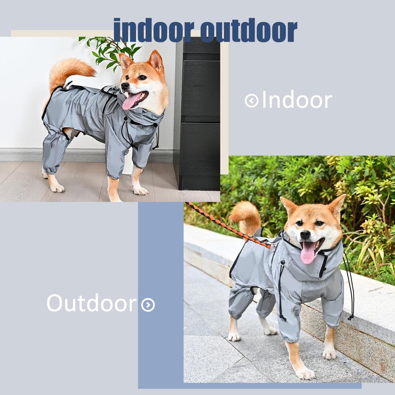Avont Impermeable para Perro, Ropa de Lluvias de Diseño Reflectante