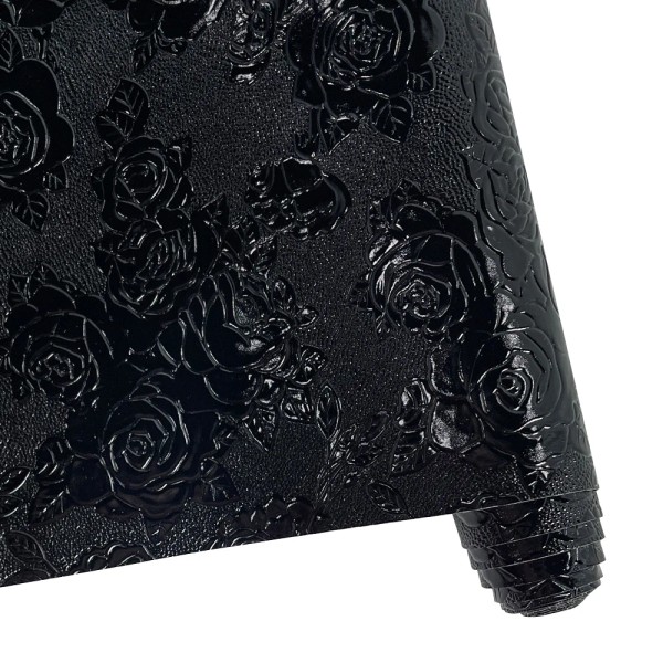 30cmx135cm Roll Rose Pattern Faux Leather Leatherette Fabric Synthetic Leather