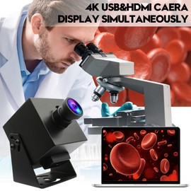 ELP 4K HDMI USB Camera Wide Angle PC Camera for Computer Monitor Simultaneous Output Mini UVC USB2.0 Webcam 2X Digital Zoom H.264 8mp USB Security Camera (110 Degree Low Distortion Lens)