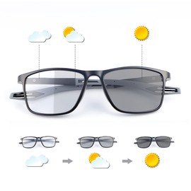 MIRYEA Gafas De Lectura De Ordenador Bloqueo De Luz Azul Gafas De Sol Multifocales Progresivas Gafas De Sol Transición Fotocromáticas con Bisagras Resorte UV para Hombres Mujeres Lector Al Aire Libre