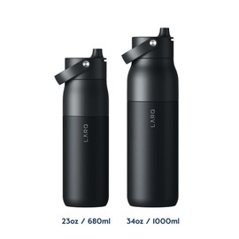 LARQ Bottle Swig Top 680 ml - Insulated Stainless Steel Bottle with Wide Neck | Keeps Water Cold | Thermos Flask BPA-Free | Reusable Water Bottle for Sports and Travel | Obsidian Black