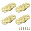 SHRJ 4 Pcs Brass Butler Tray Hinge Round Edge, 180