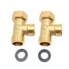 2pcs 1/2" 3 Way Brass Tee Diverter Connector,Outlet Easy Connect