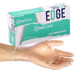AmerCare Verge Powdered Gloves, Vinyl, Large, Case of 1000