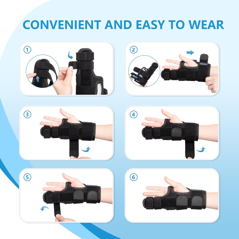 joingood Pinky Finger Support Brace, Adjustable with Removable Supports, for