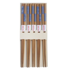 JapanBargain 3671, Bamboo Chopsticks Reusable Japanese Chinese Korean Chopsticks Set Wood Chop Sticks Hair Sticks 5 Pair Gift Set Dishwasher Safe, 9 inch, 10 Packs