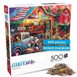Buffalo Games - Antique Barn - Eduard - 500 Piece Jigsaw Puzzle for Adults - Charming Country Life Scene - Challenging Puzzle Perfect for Game Nights - Finished Size 21.25 x 15.00