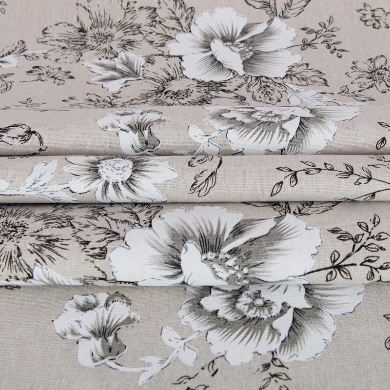 Linen Floral Upholstery Fabric by The Yard - Sewing Fabric