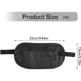 Cangurera de Viaje, Riñoneras Deportivo para Correr, Efectivo y Tarjetas, Riñonera de viaje Anti-robo con Cremallera Oculta para Hombres y Mujeres RFID Cinturón de Viaje Carteras (Negro)