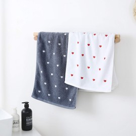 Leisofter Toallas de mano de San Valentín para baño (blanco, paquete de 2, 13 x 30 pulgadas), toallas decorativas para baño, manos, cara, gimnasio y spa