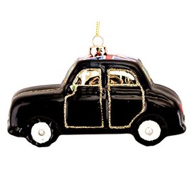 Gisela Graham London Black Taxi Hanging Decoration