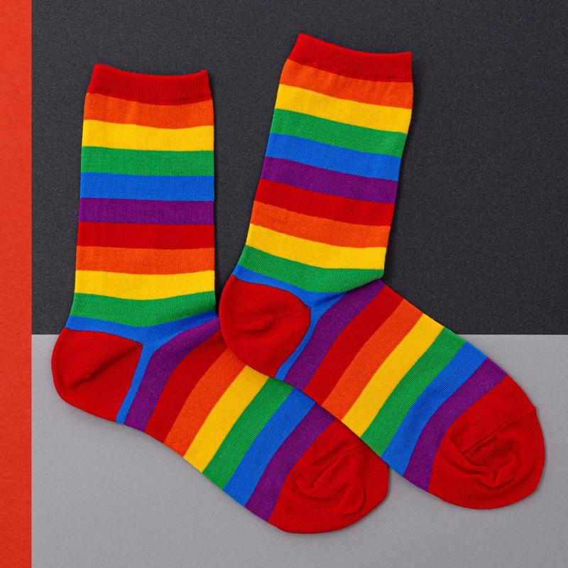 Hot Sox Calcetines originales para mujer, Rayas (Rojo), 4-10