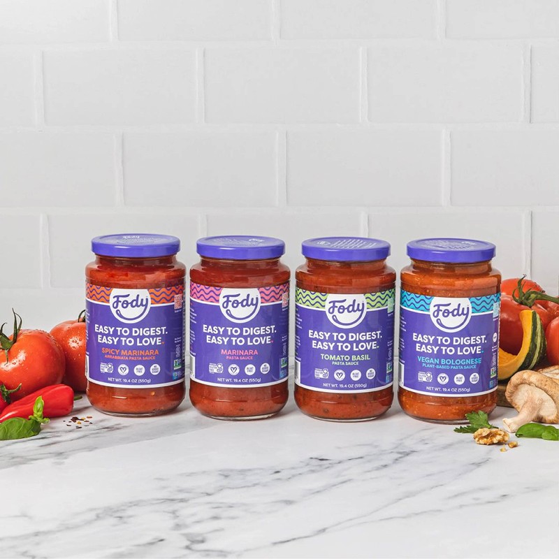Fody Foods Tomato Basil Pasta Sauce, 19.4 Oz, Garlic and