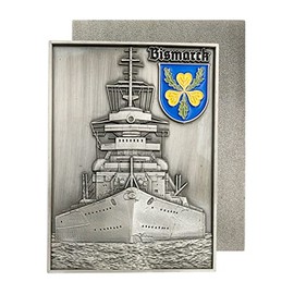 Generisch Silver Battleship Bismarck Ship Badge Pin