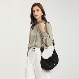 Gladdon Women's Crossbody Bag with Boho Strap – Faux Leather Shoulder Handbag, Small Crescent Hobo Bag for Daily Use and Travel