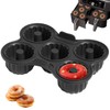 Silikon Donut Backform, 5 Raster, Schwarz, Wiederverwendbare, Antihaft-Pfanne, Kompatibel mit