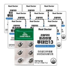 Real Doctor Lutein 13 Eye Health Multivitamin & Mineral 12 Types 13 Types Comprehensive Nutrients 30 Capsules, 10 Pieces / 리얼닥터 루테인13 눈건강 멀티비타민&미네랄12종 13종 종합영양제 30캡슐, 10개
