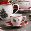 Villeroy & Boch Mokka-/Espressotasse, Untertasse, Hartporzellan, Weiß / Rot, 22