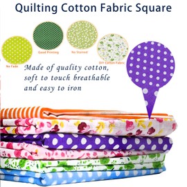 EXGOING 7pcs Fat Quarters Fabric Bundles - 20"x20" Precut Easter & Spring Quilting Cotton for Sewing, Patchwork, DIY Crafts & Home Décor - Soft, Durable & Multi-Colour Material (Orange)