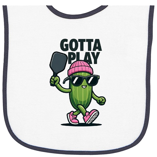inktastic Funny Gotta Play Pickleball Joke Baby Terry Cloth Bib