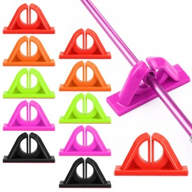 AceOrbit 10 Pcs Wall-mounted Fishing Rod Holder No Drilling Rod Organizers Silicone Colorful Pole Clip Fishing Accessories Fit Lure Rods Spinning Rods for Garage Boat Home Office