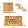Thalomely Bamboo Kitchen Drawer Organizer, Expandable Utensil Organizer with Removable