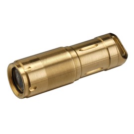 MecArmy X2S Stainless Steel LED Flashlight, Mini EDC Rechargeable Keychain Flashlight with Micro USB Charging, 10180 Battery 130 Lumens Outdoor Waterproof EDC Keychain Light (DLC Gold)