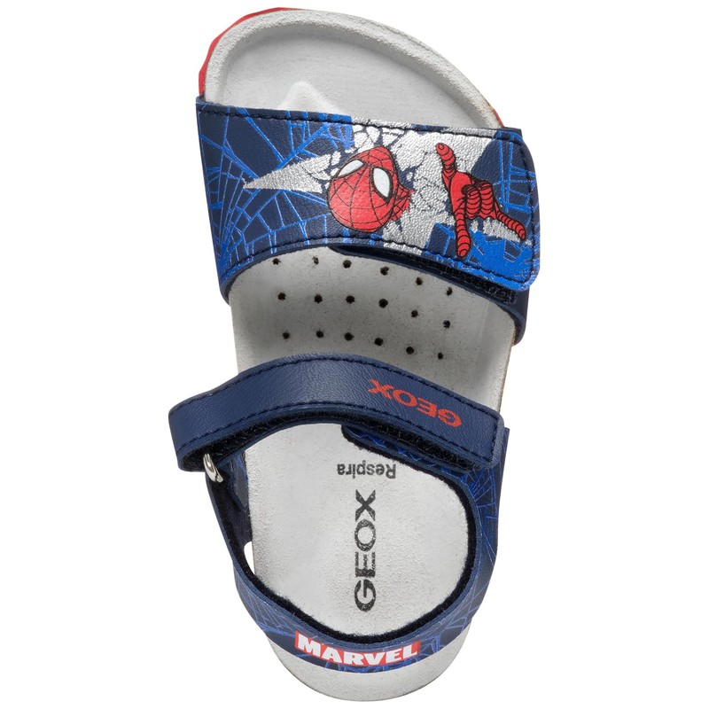 Geox Boys' B Chalki Boy Sandal, Navy red, 26 UK