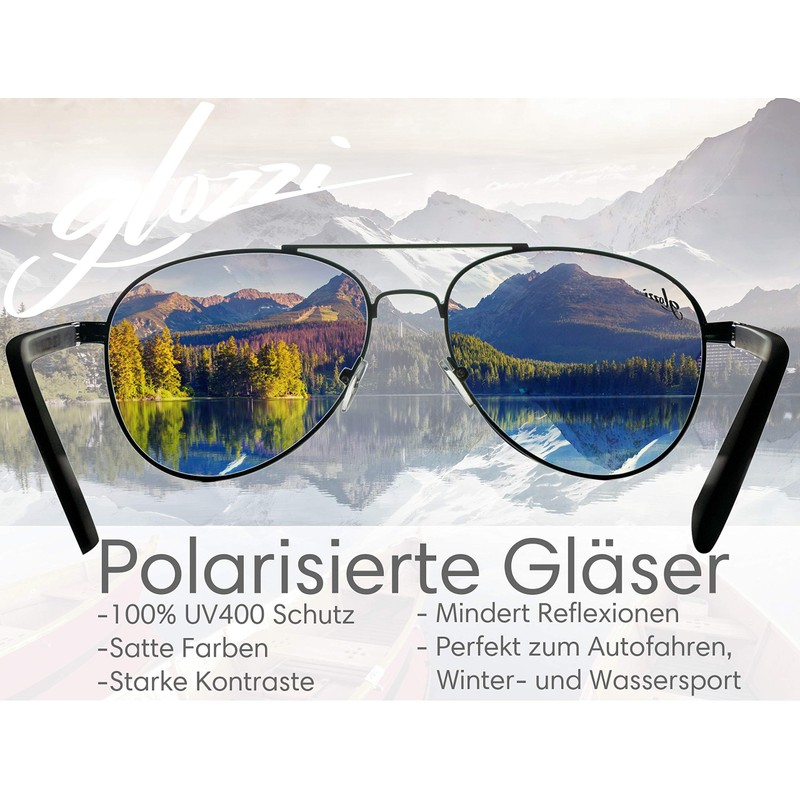 glozzi Wooden Pilot Glasses Sunglasses for Men and Women Polarised