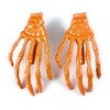 Orange skeleton hand barrettes bones hair clips alligator claw clamp set 2 hands skull hands