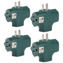 GFQHF 3 Way Plug Adapter - UL Listed - Outdoor Outlet Splitter 3 Prong - Electrical Outlet Extender, Wall Outlet Expander, Outdoor Heavy Duty Triple Plug Outlet Adapter