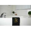 Decorvo Black and Gold Bathroom Hand Towel - Monogrammed Luxury
