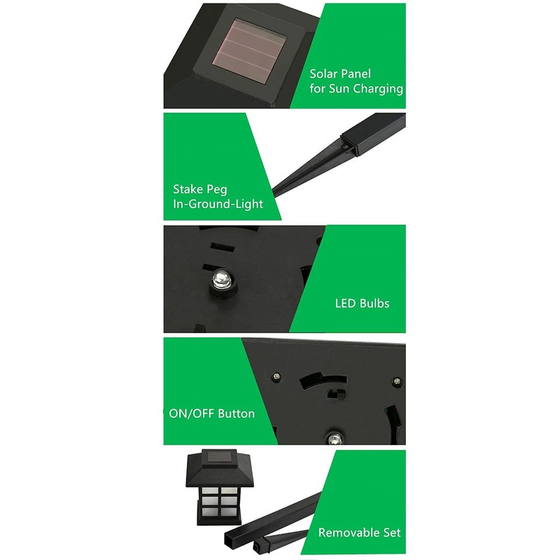NEWOTE Outdoor Solar Pathway Lights Waterproof 2-Packs Outside LED Decorative
