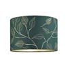 Modern Forest Green Cotton Fabric Drum Lamp Shade with Gold