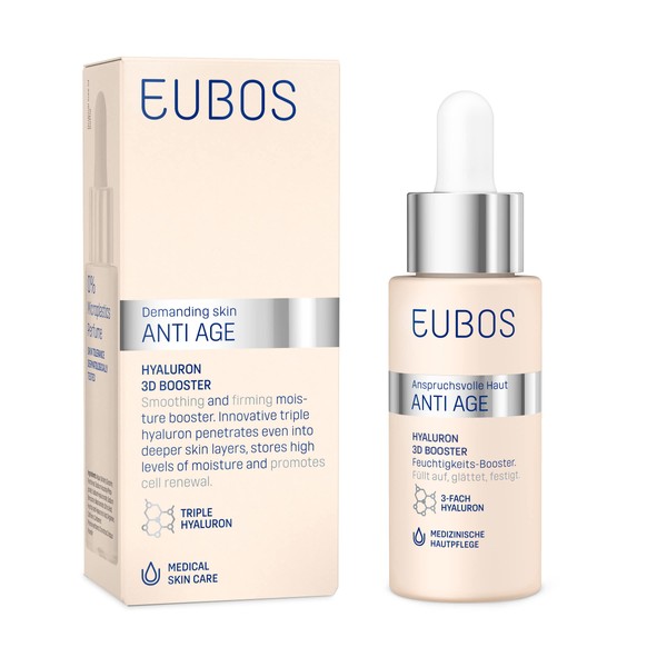 Eubos Anti-Age Hyaluronic 3D Booster 30 ml Aqua Gel for Intensive Care Against Wrinkles Skin Compatibility Dermatologically Tested