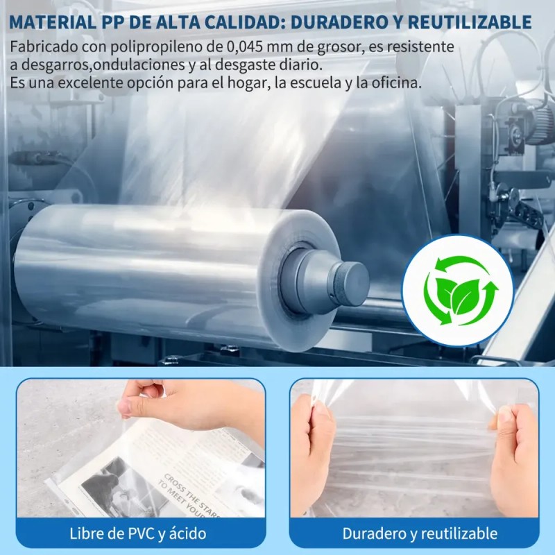500 Piezas Protectores De Hojas Para Carpeta/cubre Hojas