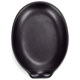 Nat & Jules Matte Black 6 x 4 inch Ceramic Oval Countertop Spoon Rest - Versatile & Ideal for Everyday use from your Stove Top, Kitchen Counter, and Coffee or Cooking Stations, Matte Black