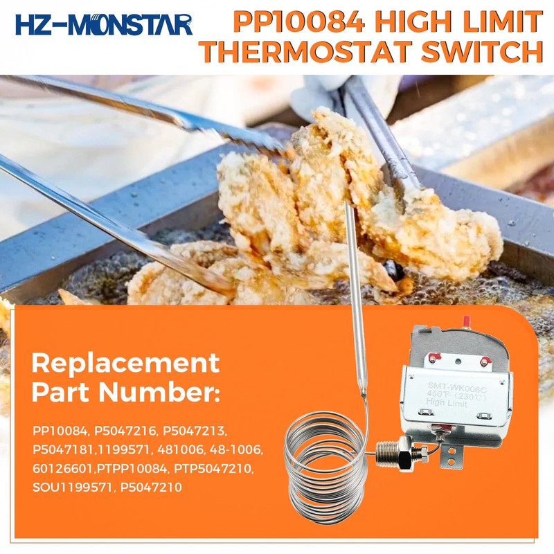 HZ-MONSTAR PP10084 High Limit Thermostat Fryer Switch Lchmo5030 Compatible with