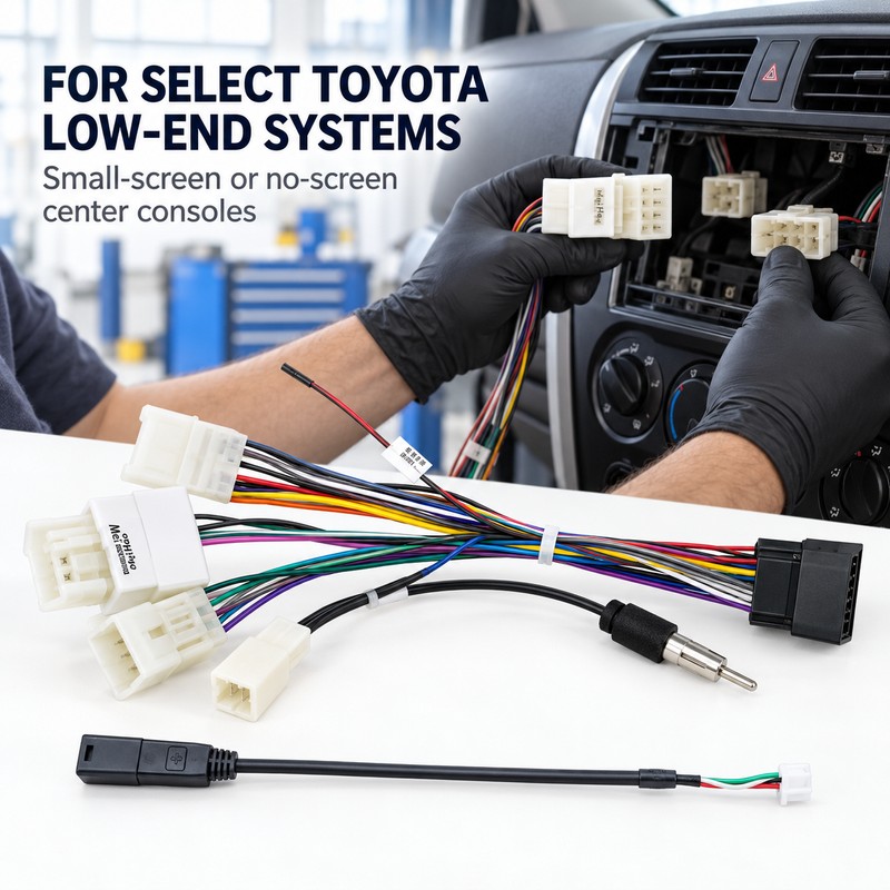 2-Pack Toyota Low-End Car Stereo Wiring Harness Cables, Multiple Vehicle-Specific