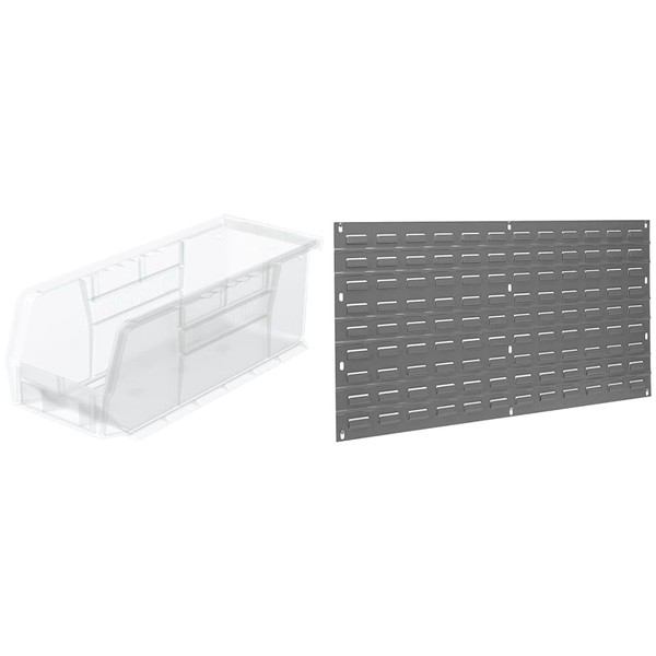 Akro-Mils Plastic Storage Bins and Steel Wall Panel Organizer