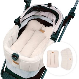 ibiyaya All-Season Pet Stroller Cushion for Dogs – Reversible Cooling and Soft Pad, Secure Fit with Magnetic Clasps, Machine Washable - Earthy Brown (M)