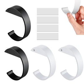 Bag Holder for Table, Pack of 4 Handbag Holders, Non-Slip Bag Hook Holder, Aluminium Alloys for Handbag, Handbag Holder, Desk Hook, for Restaurant, Bar (Black, White)