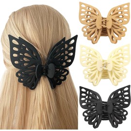 Pinzas de pelo de mariposa grandes para cabello grueso y mate