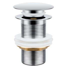 MINISOISO Drain Fitting Sink without Overflow, Pop Up Valve for Sink and Washbasin, G 1¼ Universal Drain Valve, Drain Fitting, Sink Plug, Drain Plug, Easy to Install