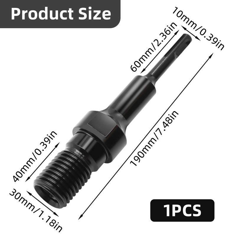 SDS Plus Adapter, Adapter 1 1/4 Inch UNC to SDS